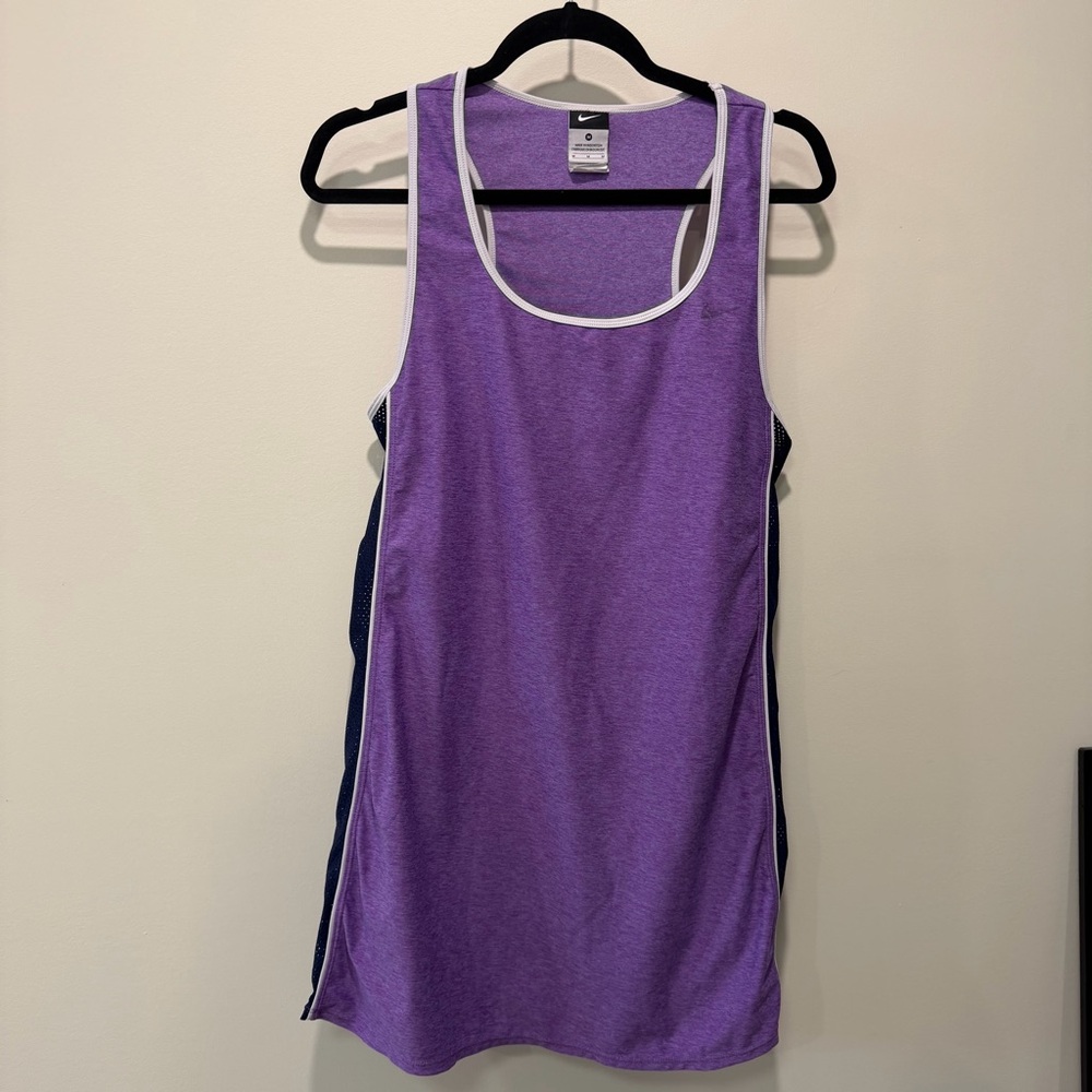 Nike Tank Sport Dress Purple Navy White Size M Pickleball Tennis